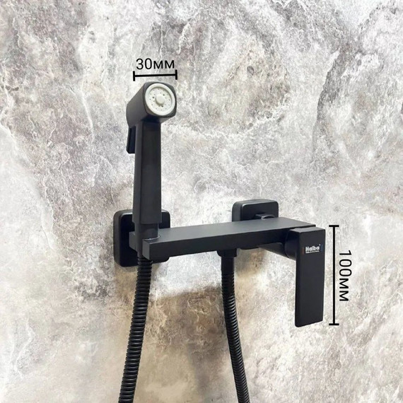 Набор для гигиенического душа Haiba HB5517-7, чёрный матовый - фото, картинка 8 Набор для гигиенического душа Haiba HB5517-7, чёрный матовый - фото 8