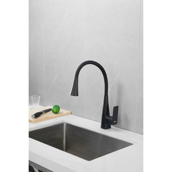 Смеситель для кухни Haiba HB73823-7, чёрный матовый - фото 2