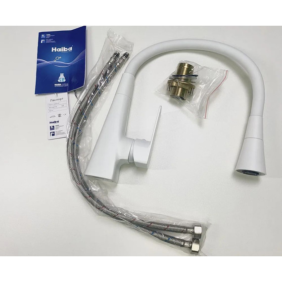 Смеситель для кухни Haiba HB73823-8, белый - фото 3