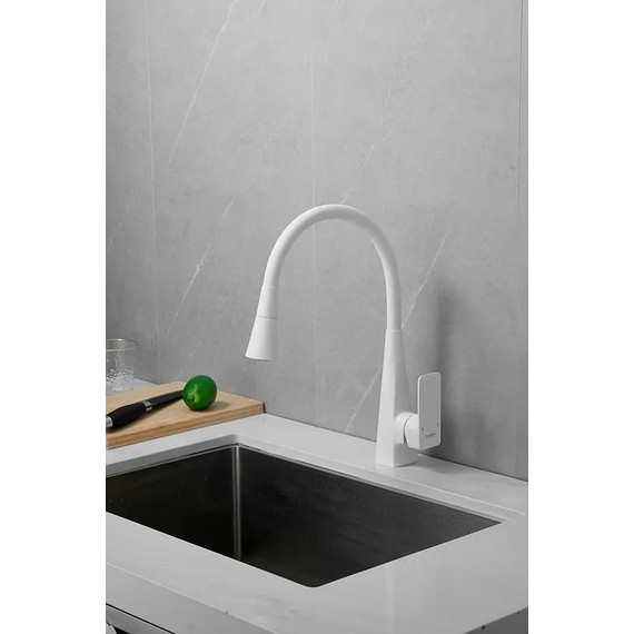 Смеситель для кухни Haiba HB73823-8, белый - фото 4