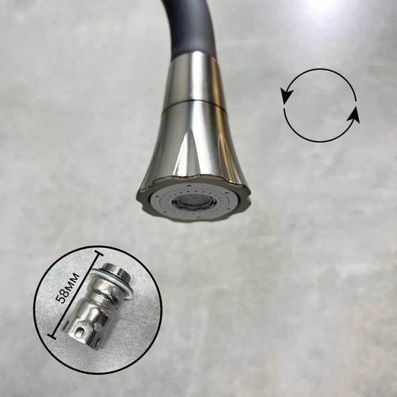 Смеситель для кухни Haiba HB73825-3, графитовый - фото 7