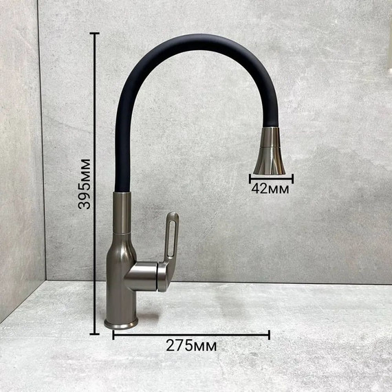 Смеситель для кухни Haiba HB73825-3, графитовый - фото 10