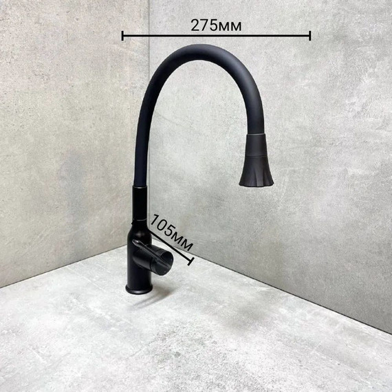 Смеситель для кухни Haiba HB73825-7, чёрный матовый - фото 12