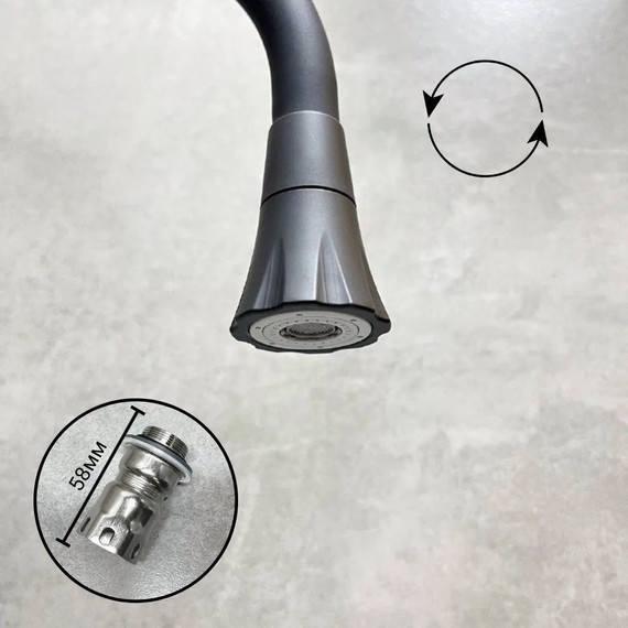 Смеситель для кухни Haiba HB73825-7, чёрный матовый - фото 8