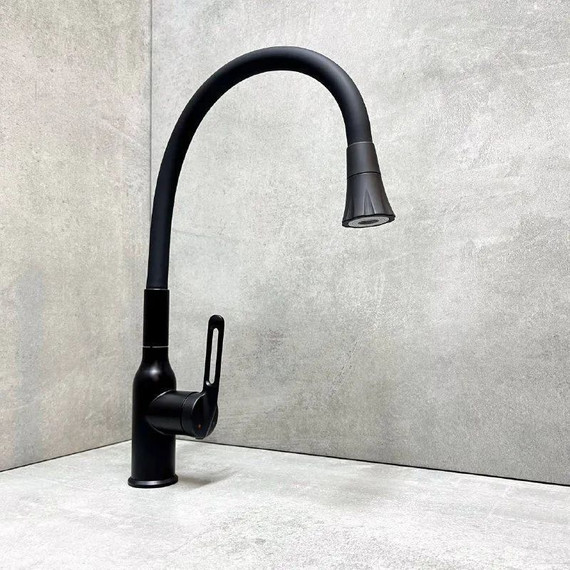 Смеситель для кухни Haiba HB73825-7, чёрный матовый - фото 9