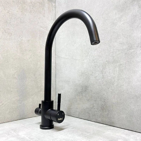 Смеситель для кухни Haiba HB76819-7, чёрный матовый - фото 3