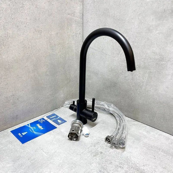 Смеситель для кухни Haiba HB76819-7, чёрный матовый - фото 4