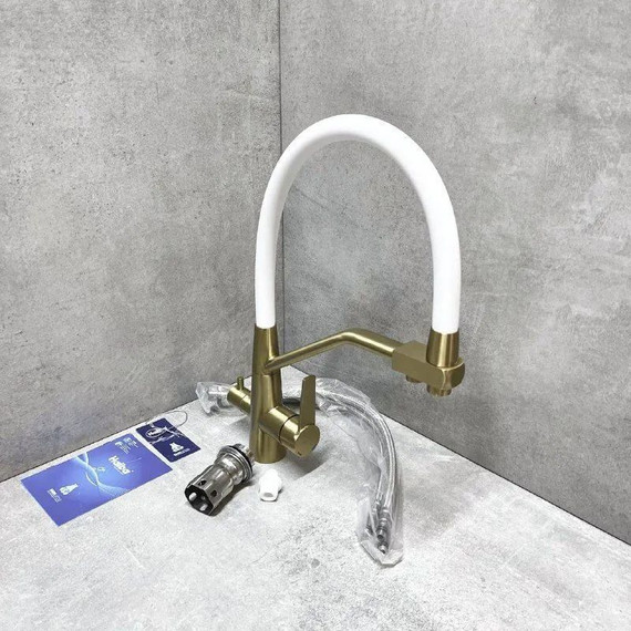 Смеситель для кухни Haiba HB76822-5, золото - фото 3