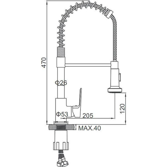 Смеситель для кухни Ledeme L4080B, чёрный - фото 2