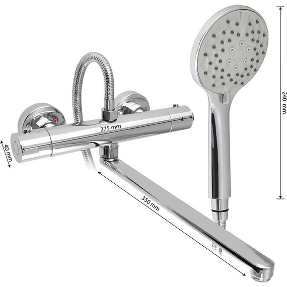 Смеситель для ванны с термостатом Brimix 3298 с душевым гарнитуром - фото 5