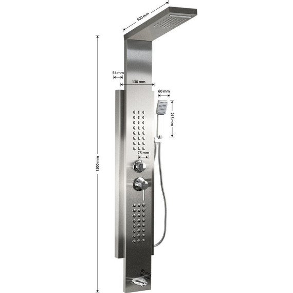 Гидромассажная панель GFmark 5512, сатин - фото 8