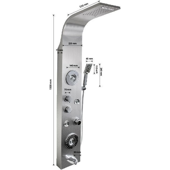 Гидромассажная панель GFmark 5518, сатин - фото 10