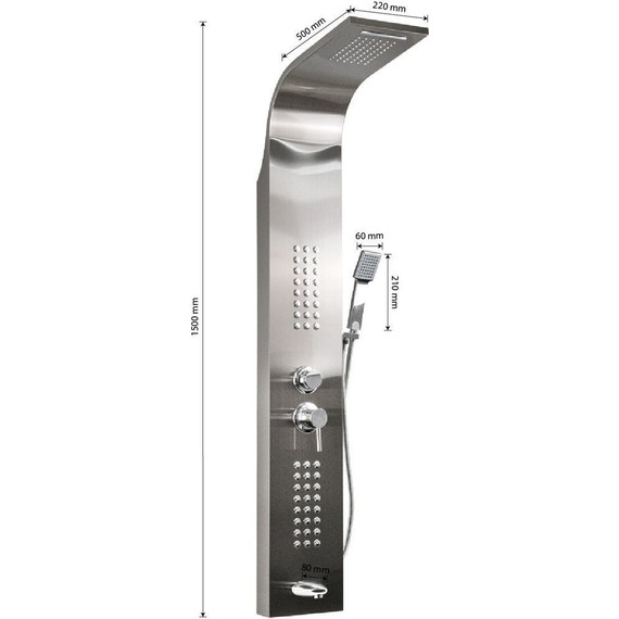 Гидромассажная панель GFmark 5521, графит - фото 11