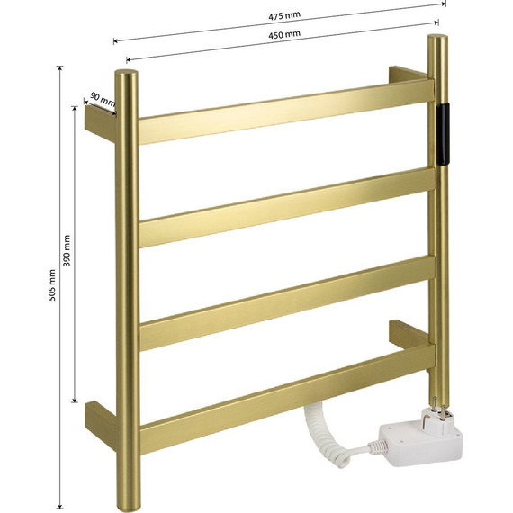 Полотенцесушитель электрический Kraftte П4 450x500 мм 44041, бронза - фото 6