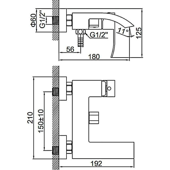 Смеситель для ванны Ledeme L73217 с душевым гарнитуром - фото 10