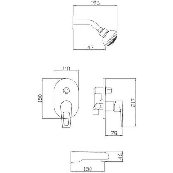 Душевая система для ванны Potato P3346-2 - фото 2