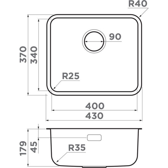 Кухонная мойка Omoikiri OMI 43-U/I ULTRA MINI-IN 4997402 0,8 мм, нержавеющая сталь, Цвет производителя: нержавеющая сталь - фото 2