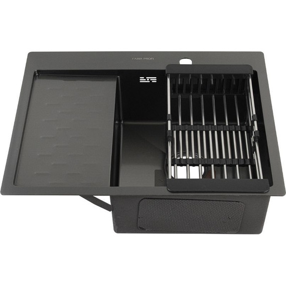 Кухонная мойка Fabia Profi 63503RG 0.8 мм L, графит - фото 2