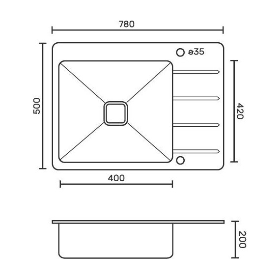 Кухонная мойка Frank Profi 9503 1 мм, чёрное стекло - фото, картинка 9 Кухонная мойка Frank Profi 9503 1 мм, чёрное стекло - фото 9