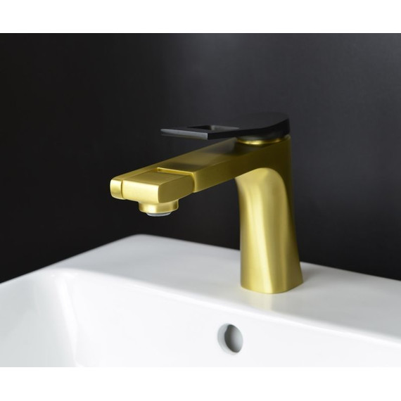 Смеситель для раковины Bronze de Luxe Element EL02XGB, матовое золото/черный - фото 5