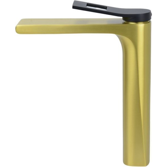 Смеситель для раковины высокий Bronze de Luxe Element EL21GB, матовое золото/черный - фото 2