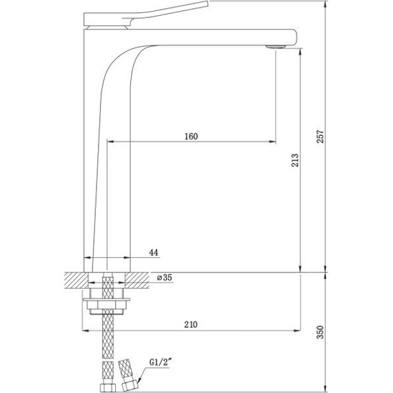 Смеситель для раковины высокий Bronze de Luxe Element EL21GB, матовое золото/черный - фото 7