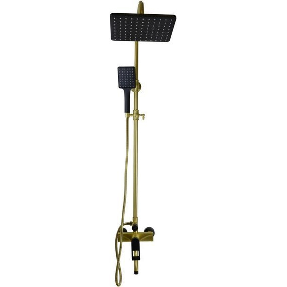 Душевая стойка Bronze de Luxe Element EL77GB, матовое золото/чёрный матовый - фото 2
