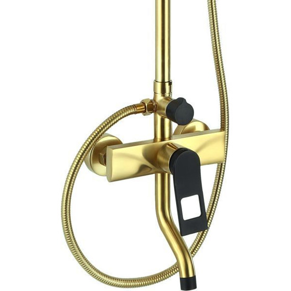 Душевая стойка Bronze de Luxe Element EL77GB, матовое золото/чёрный матовый - фото 5