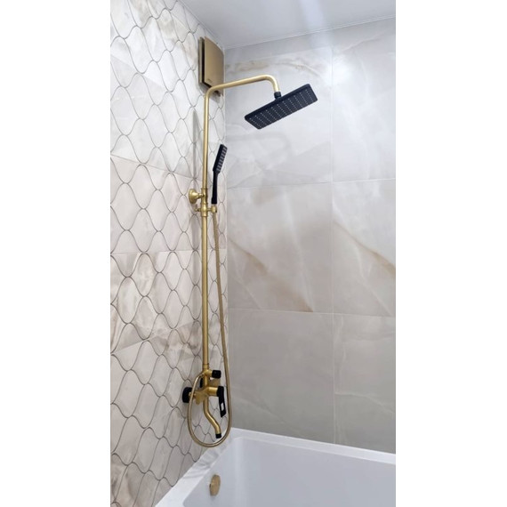 Душевая стойка Bronze de Luxe Element EL77GB, матовое золото/чёрный матовый - фото 6