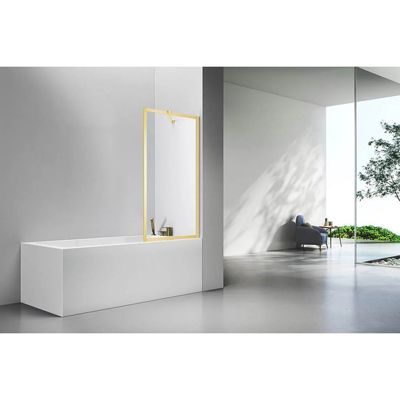 Шторка для ванны Veconi 90 см PL85G-90-01-C7, золото/прозрачное - фото, картинка 2 Шторка для ванны Veconi 90 см PL85G-90-01-C7, золото/прозрачное - фото 2