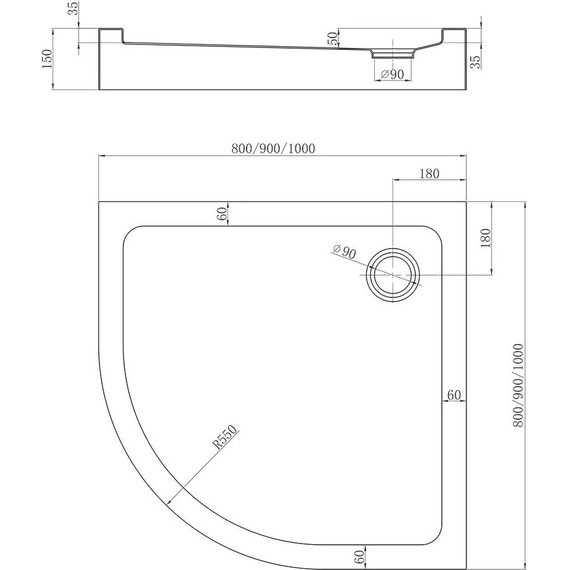 Поддон Veconi 80x80 см TZ51-80-C5 - фото 2
