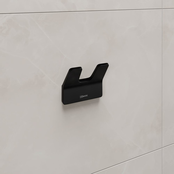 Двойной крючок Lemark Smooth line 9712005, цвет чёрный матовый - фото 2