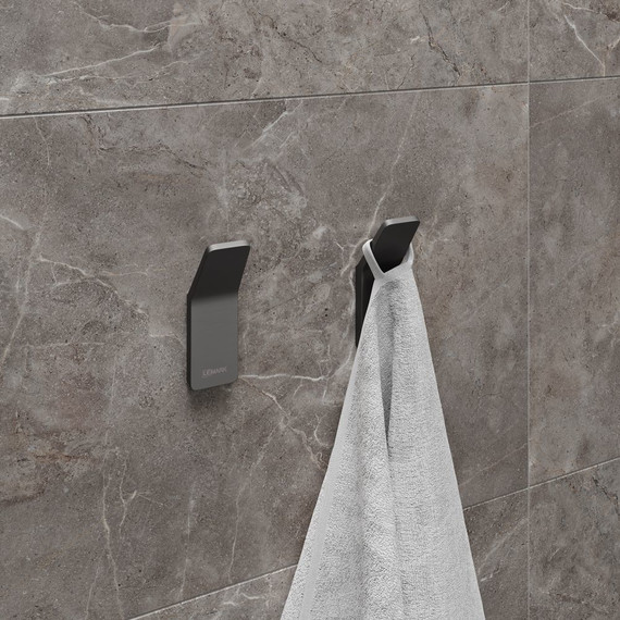 Крючок Lemark Smooth line 9716003 (2 шт) цвет графит - фото 2