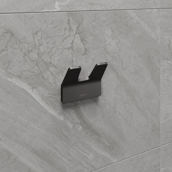 Двойной крючок Lemark Smooth line 9716006, цвет графит - фото 2