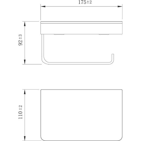 Держатель для туалетной бумаги Lemark Glass line 9722030, цвет чёрный матовый/чёрное стекло - фото 3