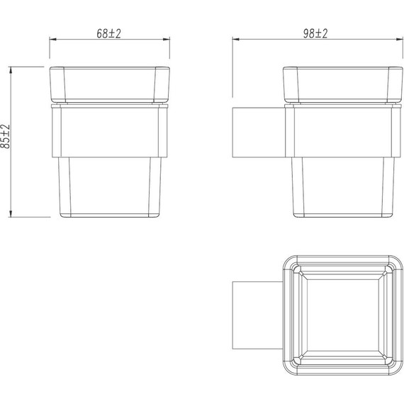 Стакан для зубных щеток Lemark Smooth line 9736015, графит - фото 3