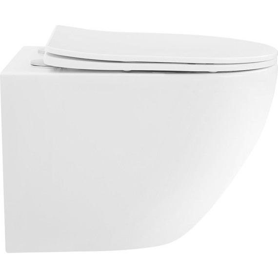 Унитаз подвесной безободковый Abber Bequem AC1100T с тонкой крышкой микролифт (Система смыва торнадо), Цвет производителя: белый - фото, картинка 6 Унитаз подвесной безободковый Abber Bequem AC1100T с тонкой крышкой микролифт (Система смыва торнадо), Цвет производителя: белый - фото 6