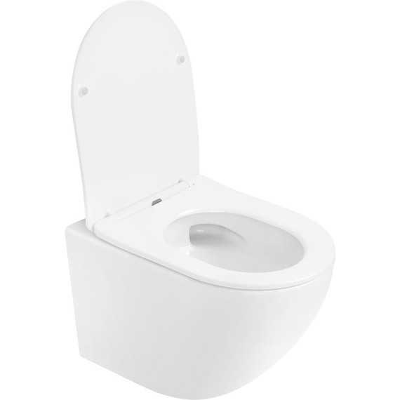 Унитаз подвесной безободковый Abber Bequem AC1100T с тонкой крышкой микролифт (Система смыва торнадо), Цвет производителя: белый - фото, картинка 7 Унитаз подвесной безободковый Abber Bequem AC1100T с тонкой крышкой микролифт (Система смыва торнадо), Цвет производителя: белый - фото 7