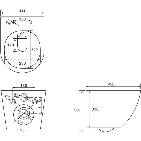 Унитаз подвесной безободковый Abber Bequem AC1102T с тонкой крышкой микролифт (Система смыва торнадо), Цвет производителя: белый - фото 11