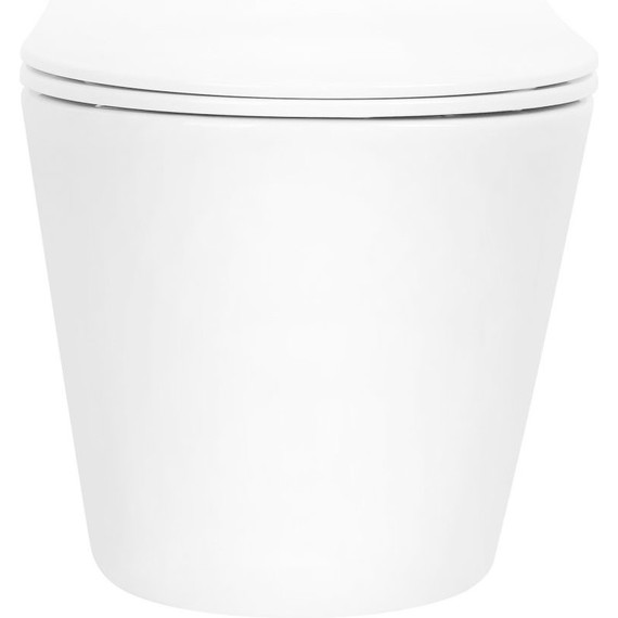 Унитаз подвесной безободковый Abber Bequem AC1102T с тонкой крышкой микролифт (Система смыва торнадо), Цвет производителя: белый - фото 8