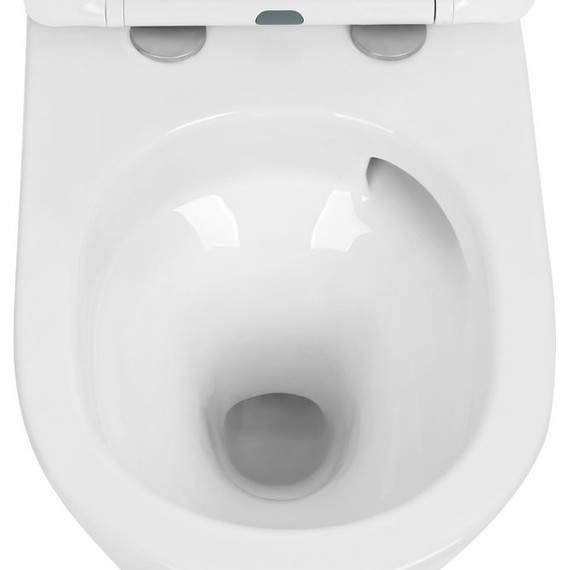 Унитаз подвесной безободковый Abber Bequem AC1102T с тонкой крышкой микролифт (Система смыва торнадо), Цвет производителя: белый - фото 10