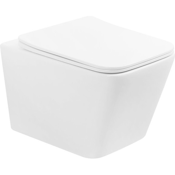 Унитаз подвесной безободковый Abber Rechteck AC1201T с тонкой крышкой микролифт (Система смыва торнадо) - фото 2