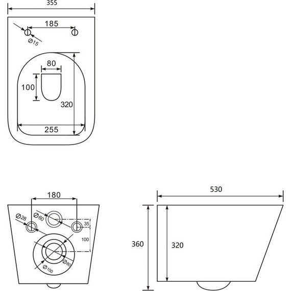 Унитаз подвесной безободковый Abber Rechteck AC1201T с тонкой крышкой микролифт (Система смыва торнадо) - фото 11