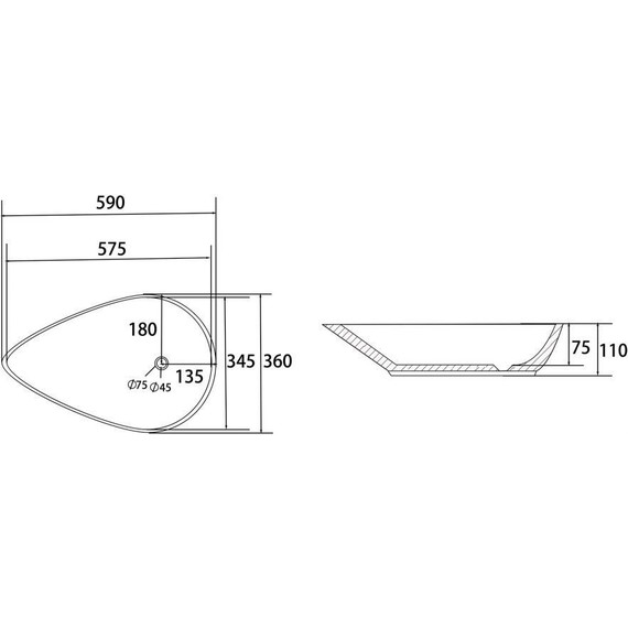 Раковина-чаша Abber Bequem 59 см AC2117 - фото 6