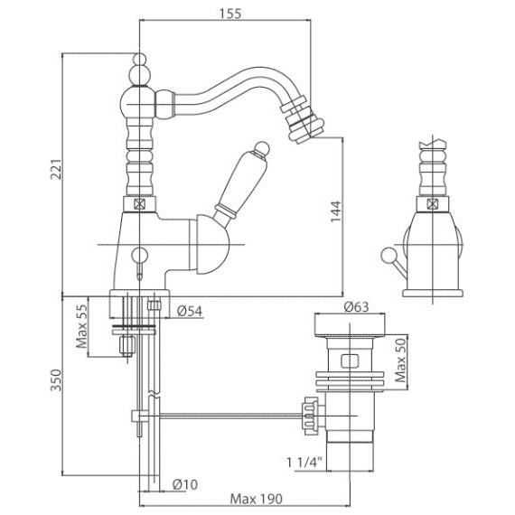 Смеситель для биде Cezares ELITE-BSM2-01-Bi - фото 2