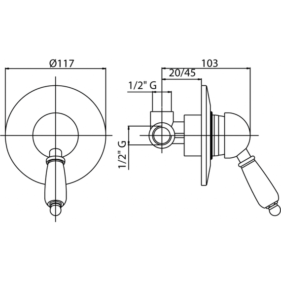 Смеситель для душа Cezares ELITE-DIM-02-M, бронза, Цвет производителя: бронза - фото 2