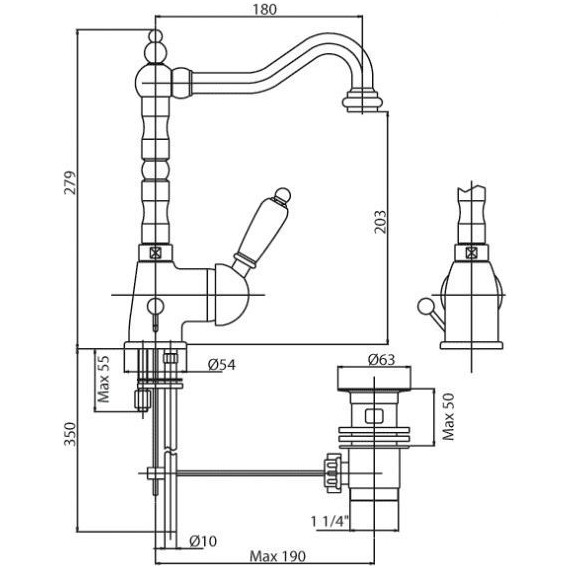 Смеситель для раковины Cezares ELITE-LSM2-01-M, Цвет производителя: хром - фото 2