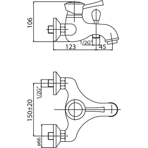 Смеситель для ванны Cezares GIUBILEO-VM-02, бронза - фото 3