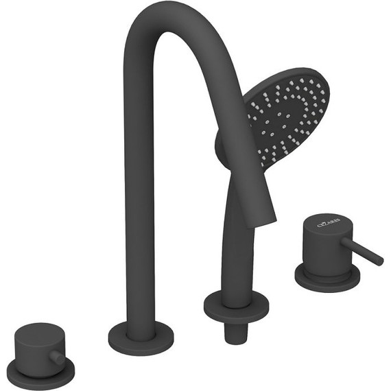 Смеситель для ванны Cezares LEAF-BVDM4-L-NOP, чёрный матовый - фото 2