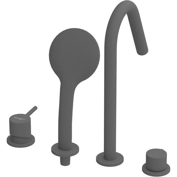 Смеситель для ванны Cezares LEAF-BVDM4-L-NOP, чёрный матовый - фото 4